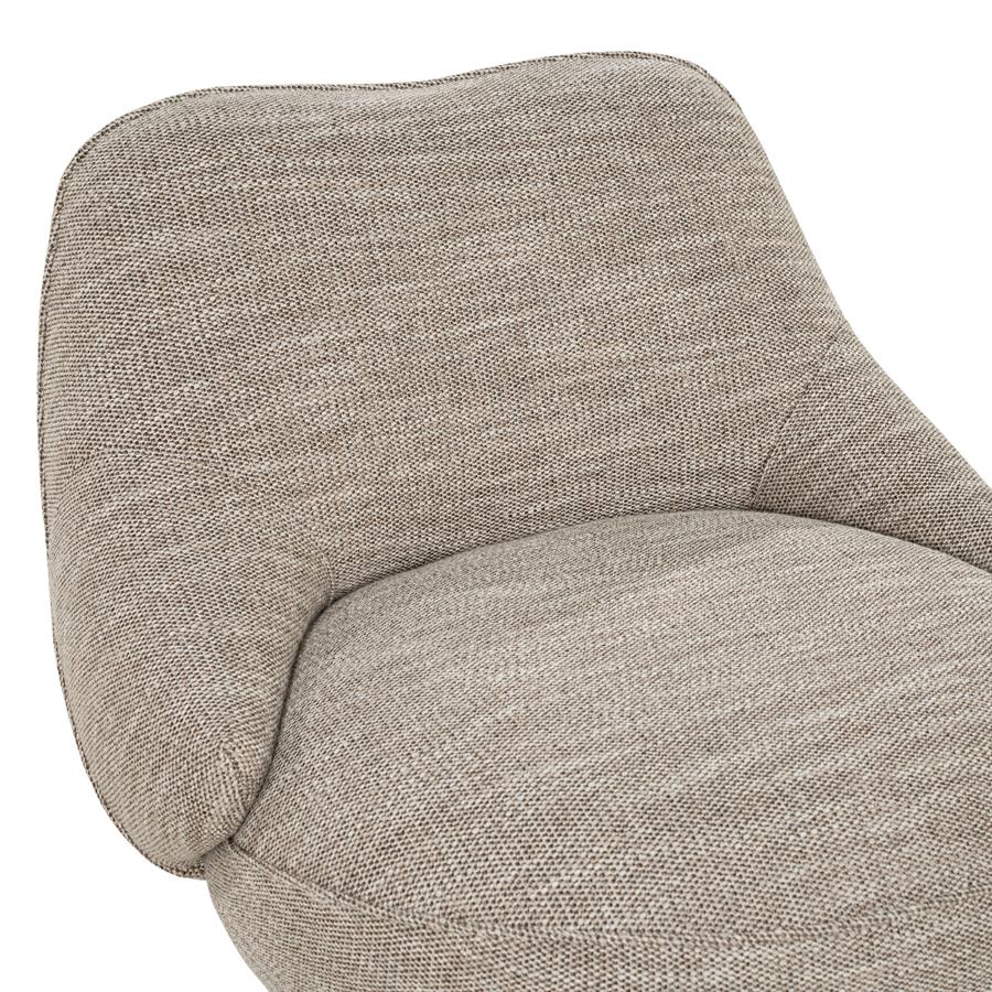 Fauteuil Lina taupe stof, detail van het materiaal