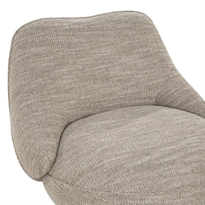 Fauteuil Lina taupe stof, detail van het materiaal