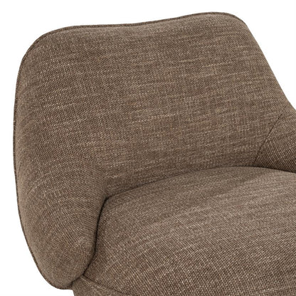 Fauteuil Lina bruin stof, detail van het materiaal