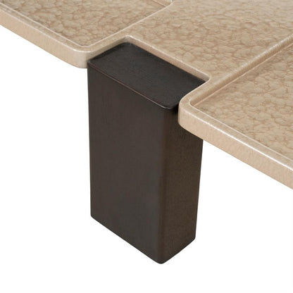 Salontafel Macy beige mdf, detail van het materiaal