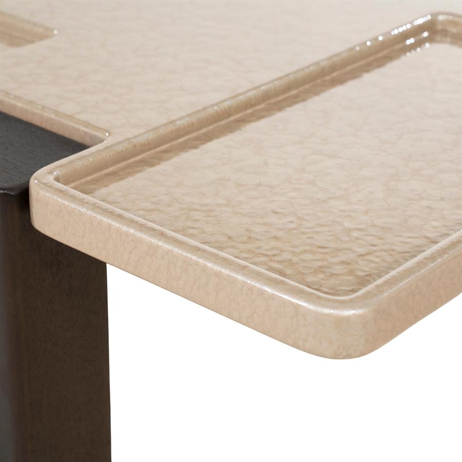 Salontafel Macy beige mdf, detail van het materiaal