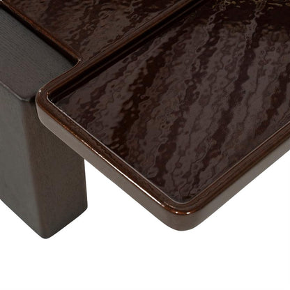 Salontafel Macy bruin mdf, detail van het materiaal