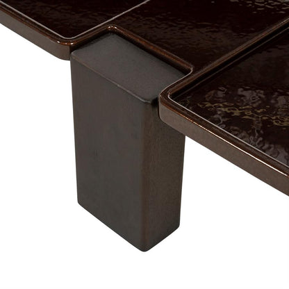 Salontafel Macy bruin mdf, detail van het materiaal