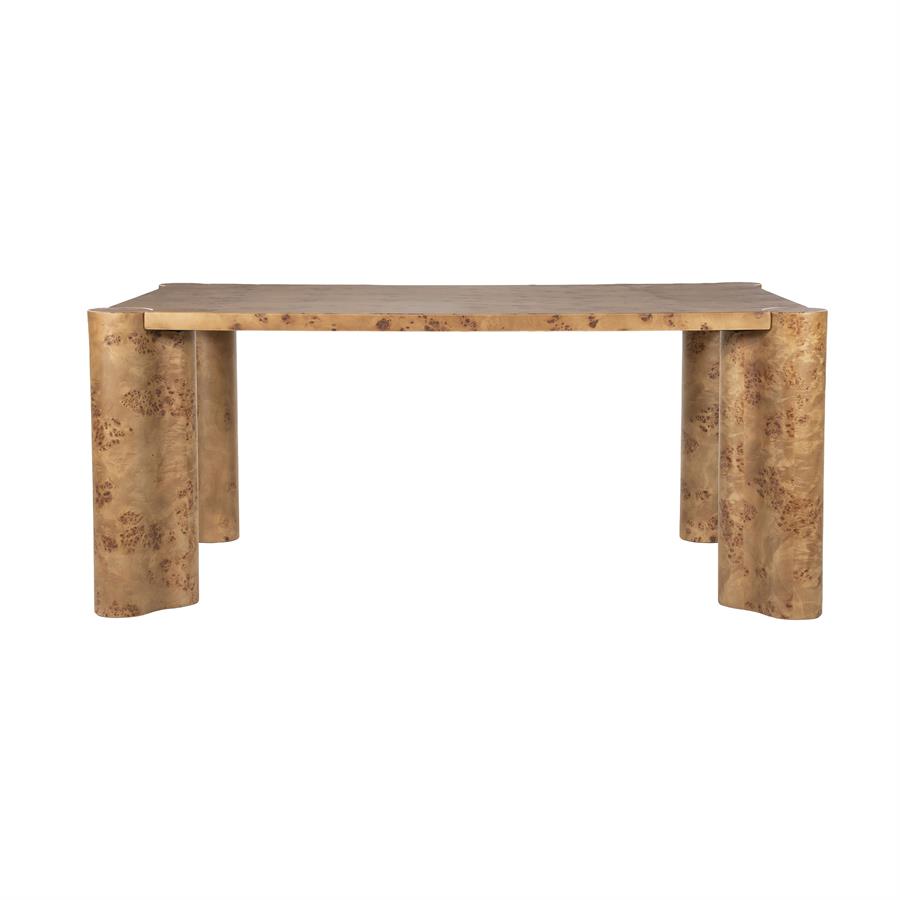 Eettafel Dorian bruin mdf 180 x 110 cm, vooraanzicht op witte achtergrond