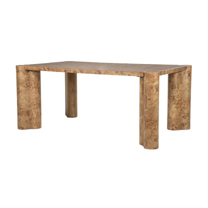 Eettafel Dorian bruin mdf 180 x 110 cm, schuin vooraanzicht op witte achtergrond
