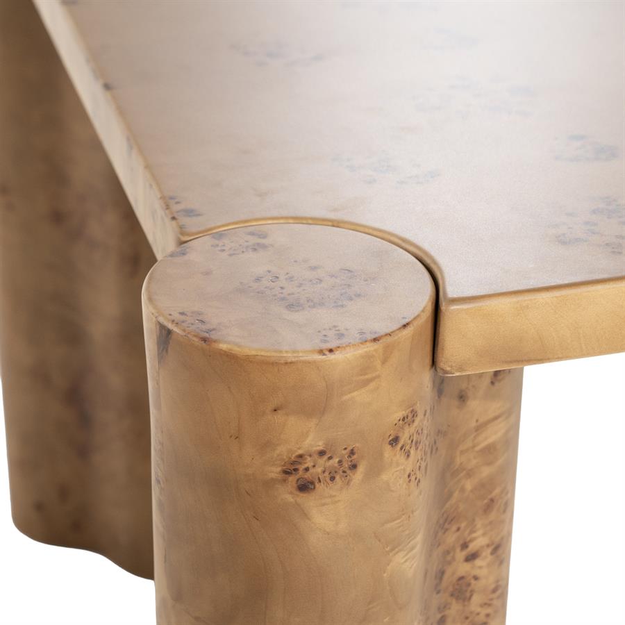 Eettafel Dorian bruin mdf 180 x 110 cm, detail van het materiaal