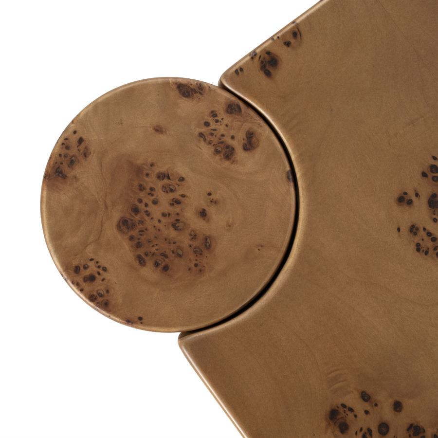 Eettafel Dorian bruin mdf 180 x 110 cm, detail van het materiaal