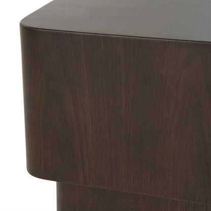 Bijzettafel Jip bruin mdf, detail van het materiaal