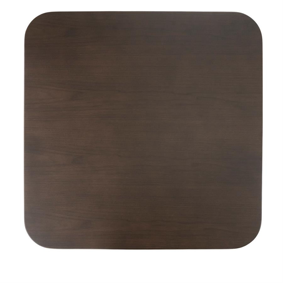 Salontafel Jip bruin mdf 100 x 100 cm, bovenaanzicht op witte achtergrond