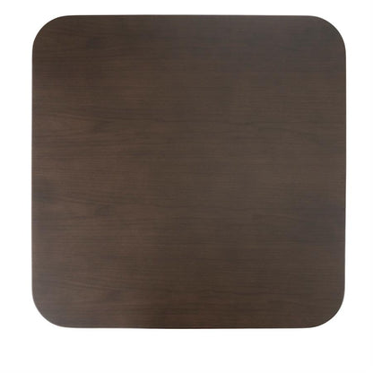 Salontafel Jip bruin mdf 100 x 100 cm, bovenaanzicht op witte achtergrond