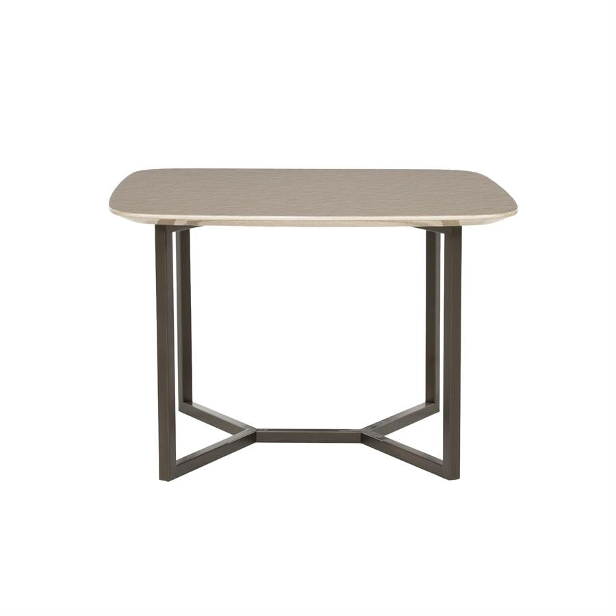 Salontafel Jace beige mdf 60 cm, vooraanzicht op witte achtergrond