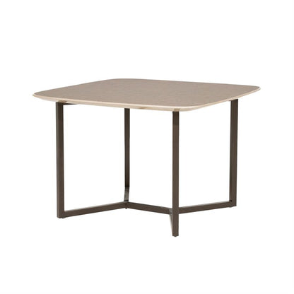 Salontafel Jace beige mdf 60 cm, schuin vooraanzicht op witte achtergrond