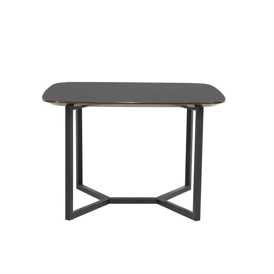 Salontafel Jace bruin mdf 60 cm, vooraanzicht op witte achtergrond