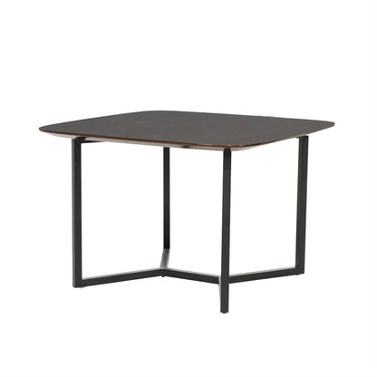 Salontafel Jace bruin mdf 60 cm, schuin vooraanzicht op witte achtergrond
