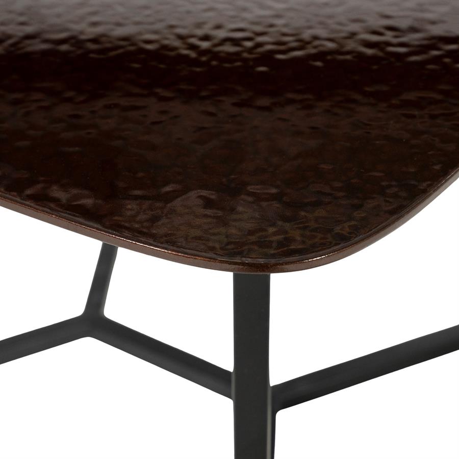 Salontafel Jace bruin mdf 60 cm, detail van het materiaal