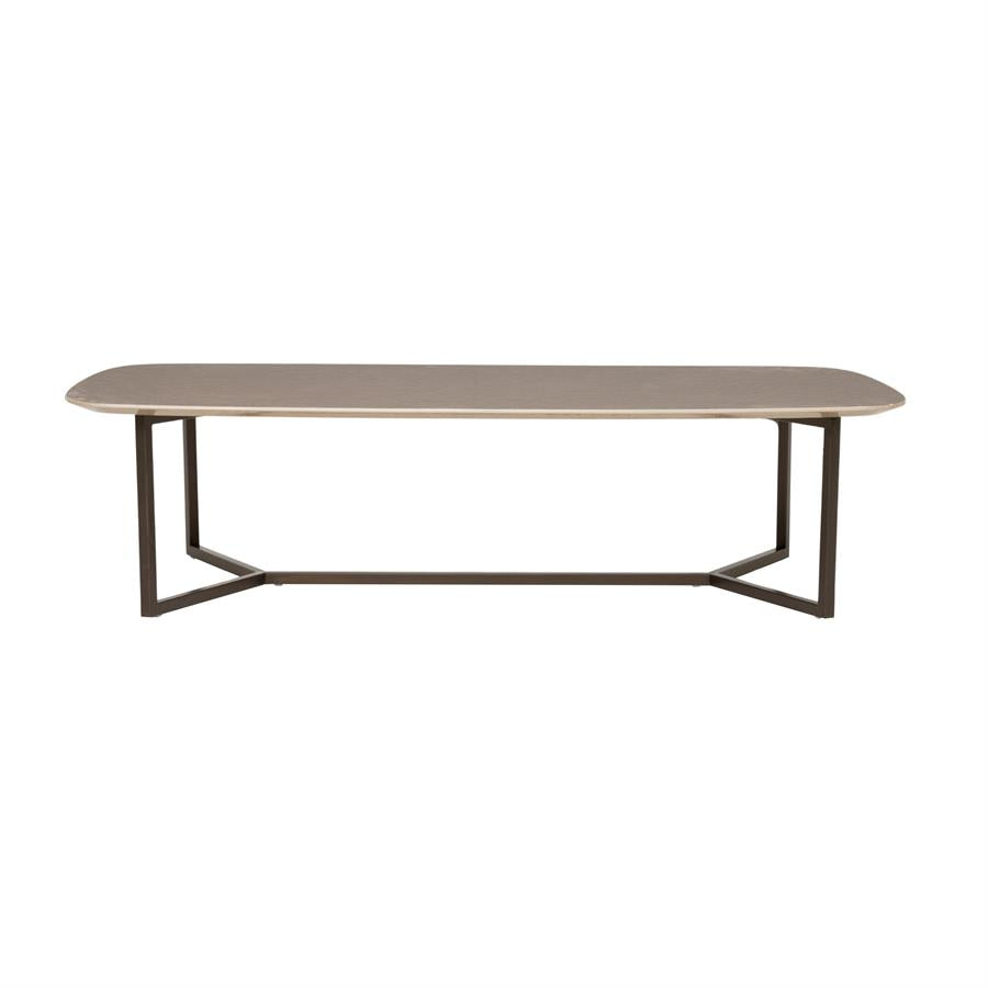 Salontafel Jace beige mdf 130 cm, vooraanzicht op witte achtergrond