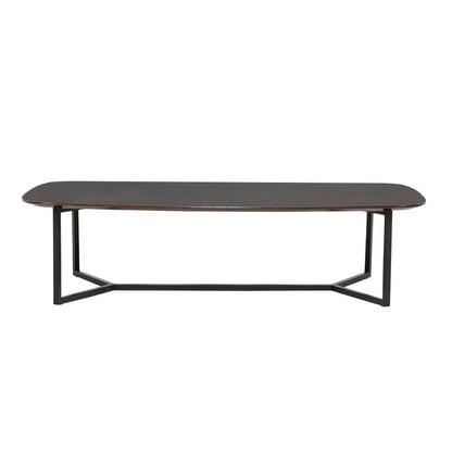 Salontafel Jace bruin mdf 130 cm, vooraanzicht op witte achtergrond
