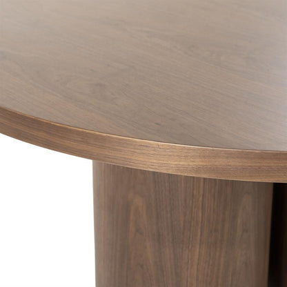 Eettafel Nisa bruin mdf, detail van het materiaal