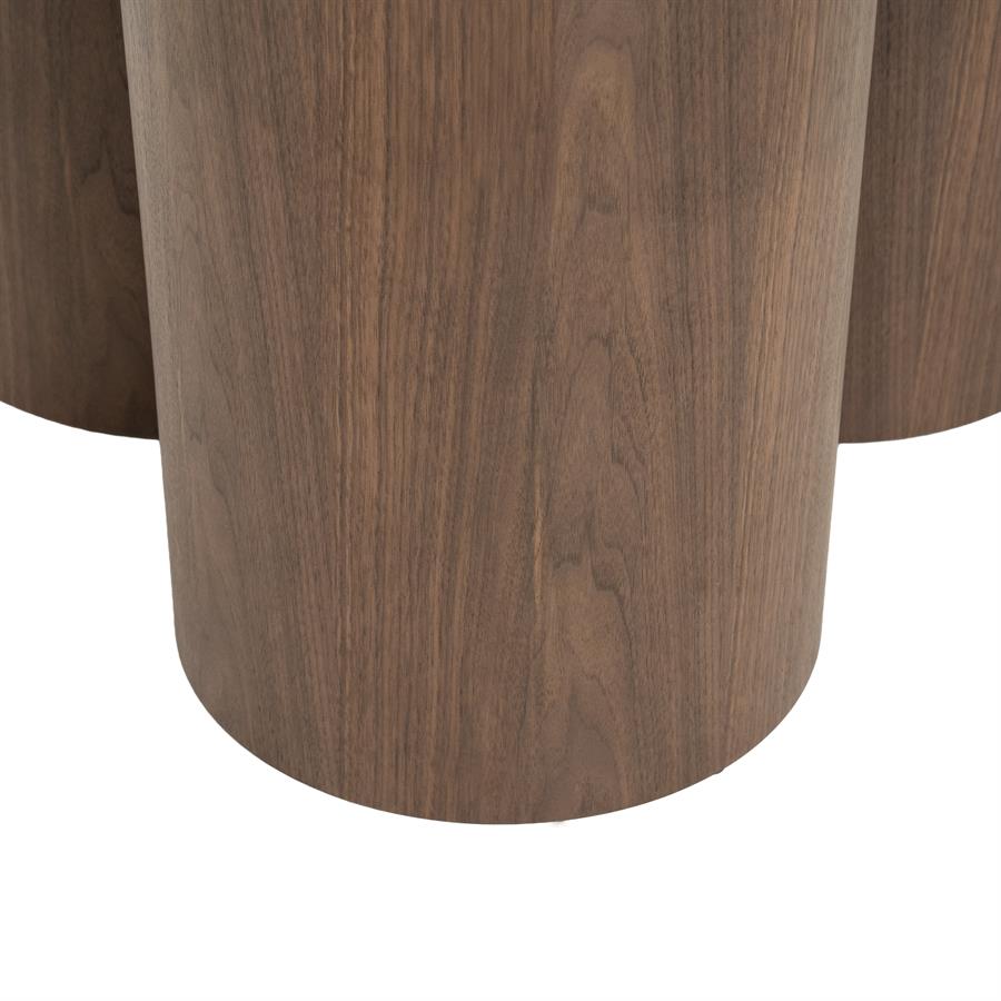 Eettafel Nisa bruin mdf, detail van het materiaal