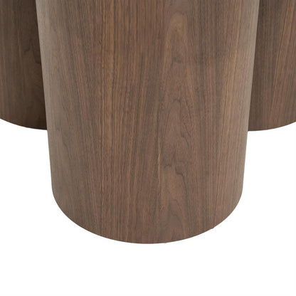 Eettafel Nisa bruin mdf, detail van het materiaal