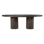 Eettafel Noud bruin mdf, vooraanzicht op witte achtergrond