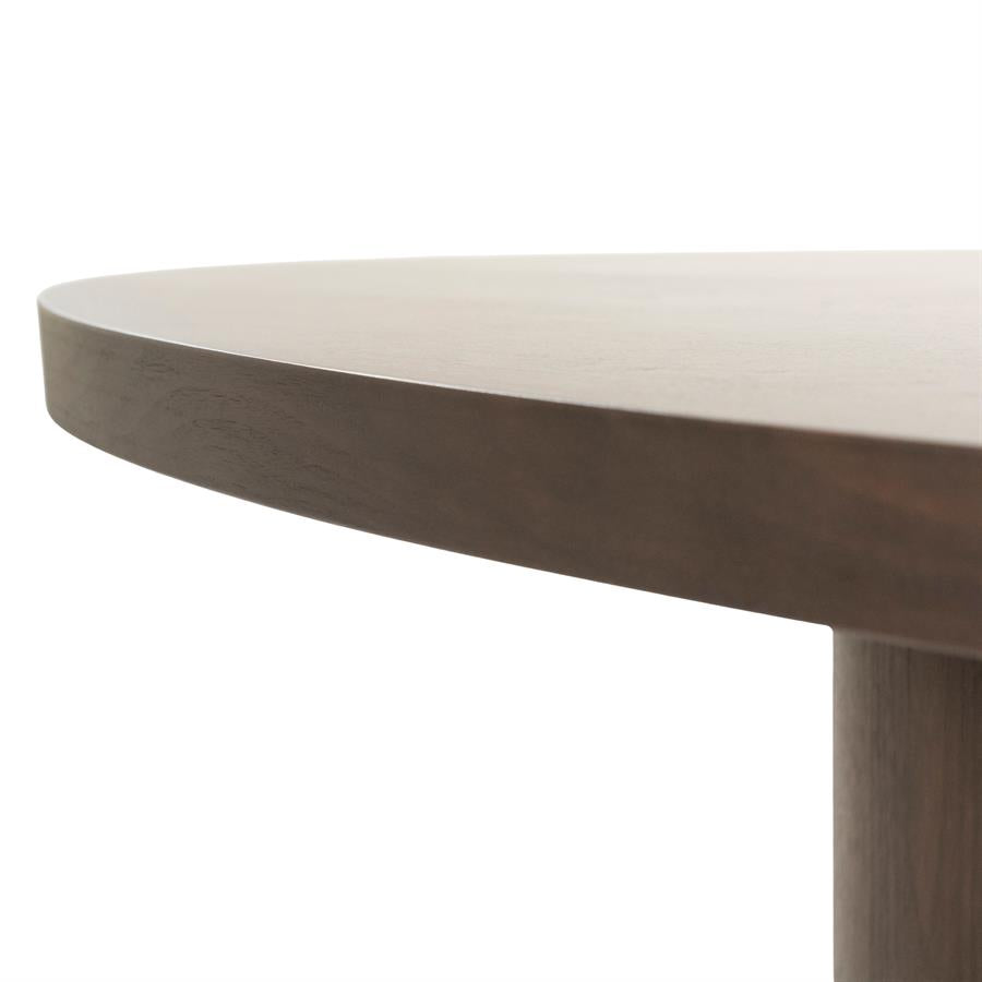 Eettafel Noud bruin mdf, detail van het materiaal