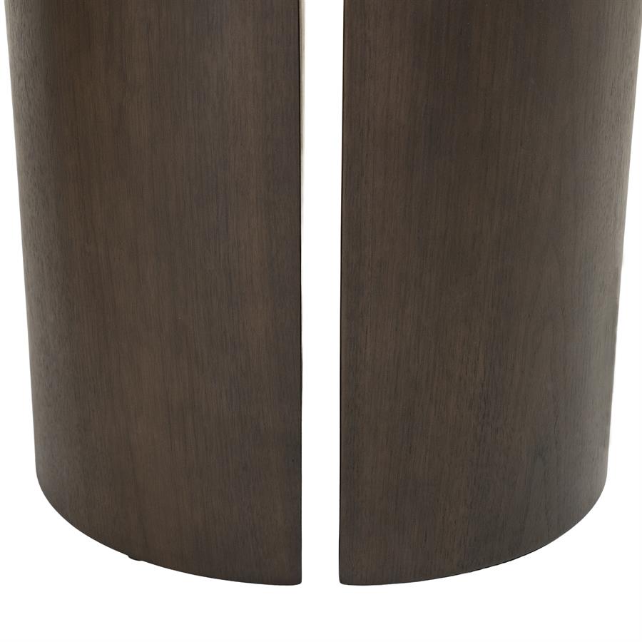 Eettafel Noud bruin mdf, detail van het materiaal