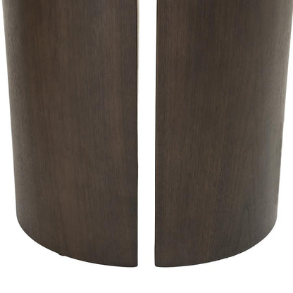 Eettafel Noud bruin mdf, detail van het materiaal