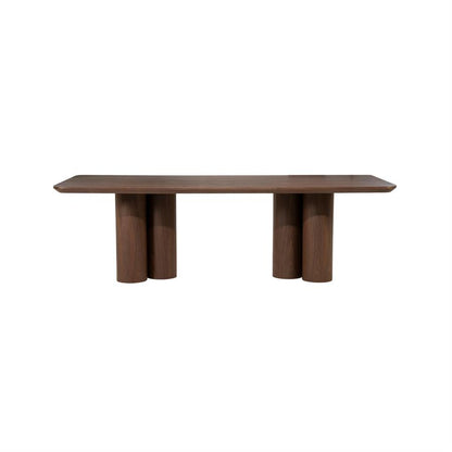 Eettafel Logan bruin mdf 240 x 110 cm, vooraanzicht op witte achtergrond