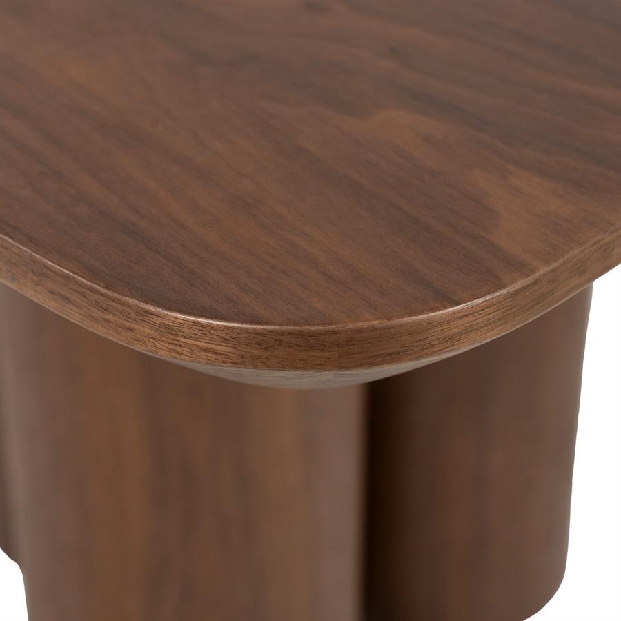 Eettafel Logan bruin mdf 240 x 110 cm, detail van het materiaal