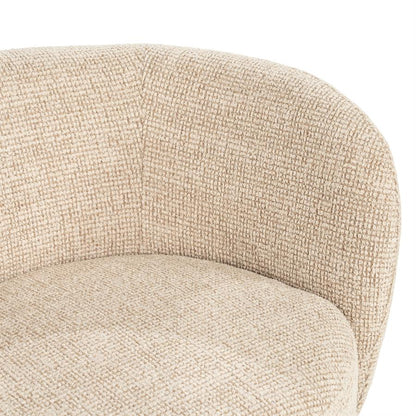Fauteuil Norah taupe stof, detail van het materiaal