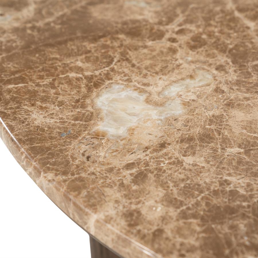 Salontafel Okke walnoot fineer 80 x 80 cm, detail van het materiaal