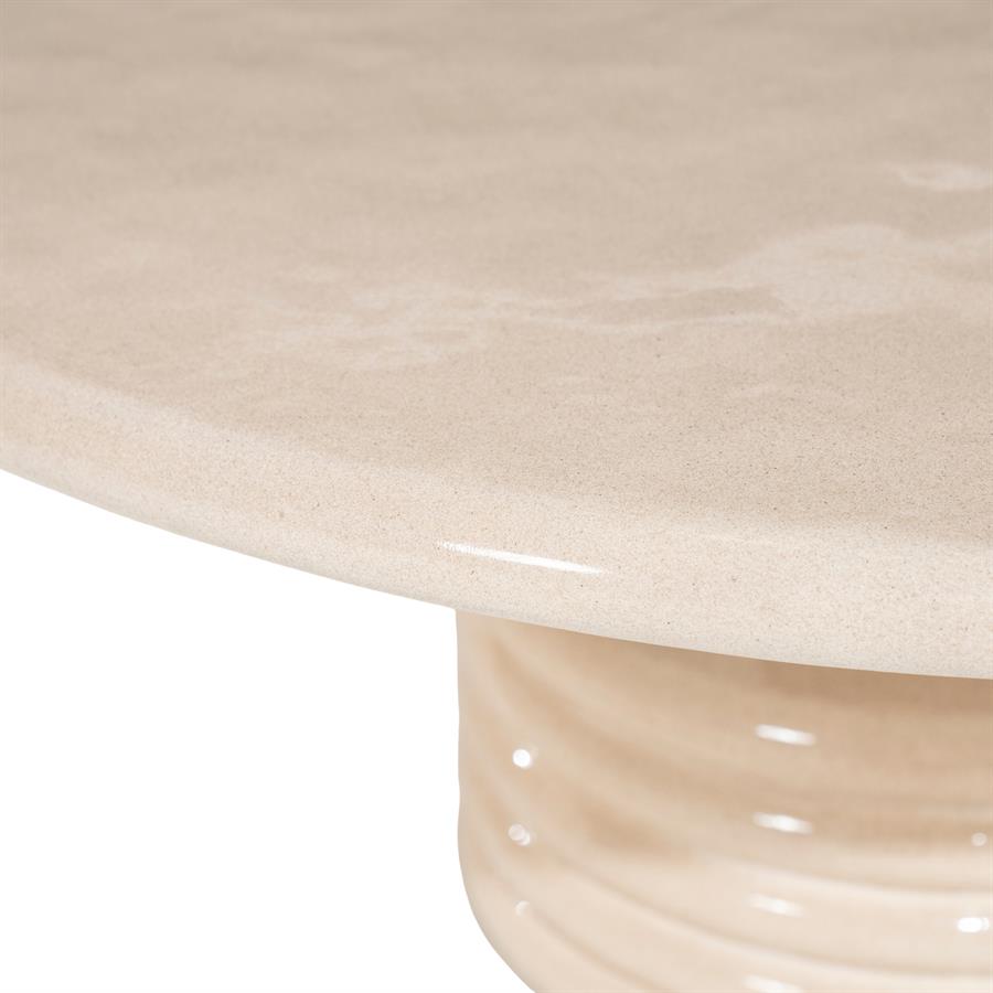 Salontafel Kyan beige beton, detail van het materiaal