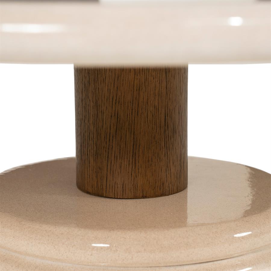Salontafel Kyan beige beton, detail van het materiaal