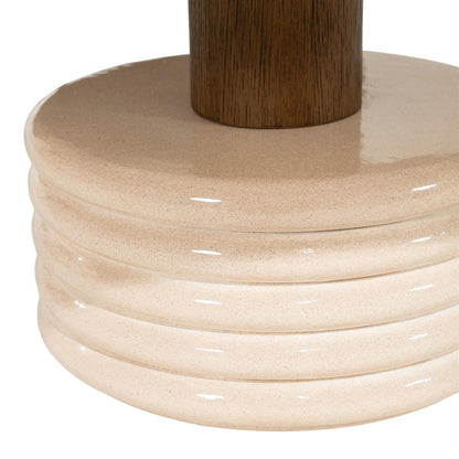 Salontafel Kyan beige beton, detail van het materiaal