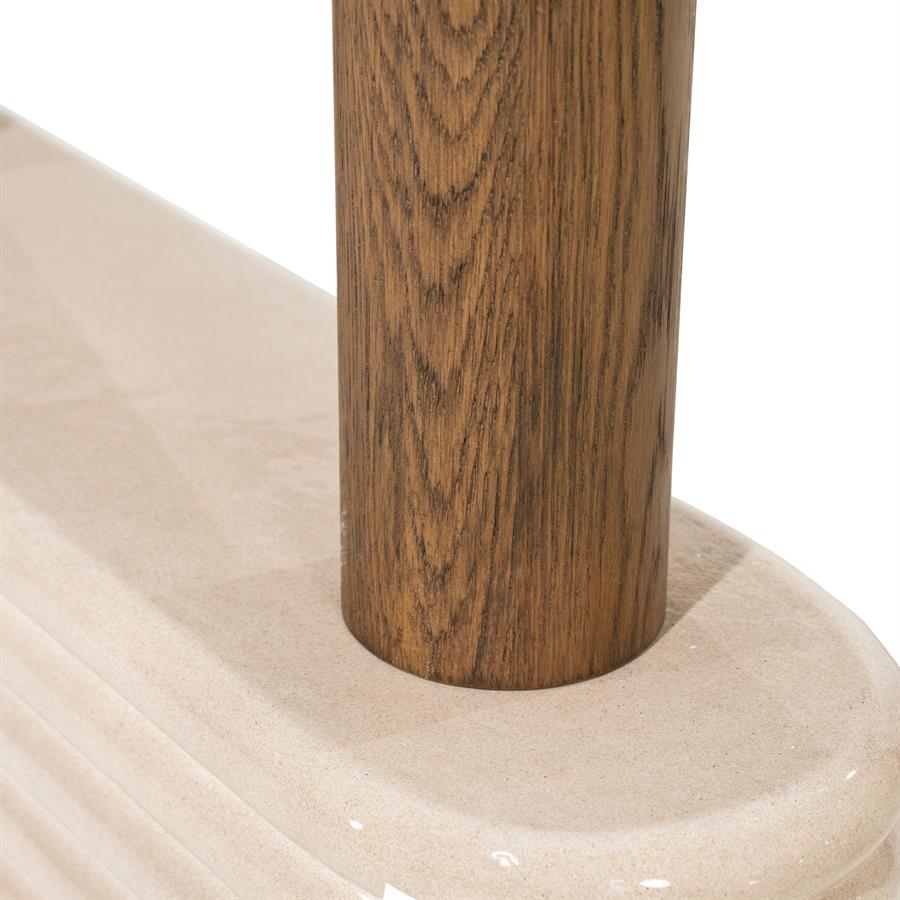 Sidetable Kyan beige beton, detail van het materiaal