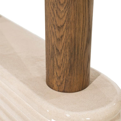 Sidetable Kyan beige beton, detail van het materiaal