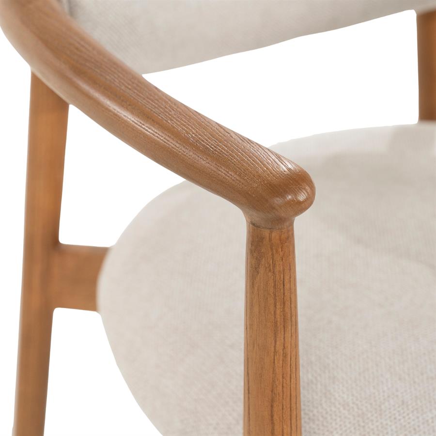 Eetkamerstoel Roy beige essenhout