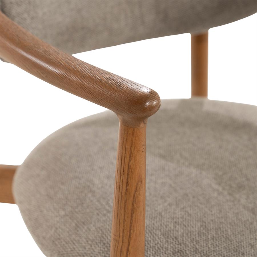 Eetkamerstoel Roy taupe essenhout