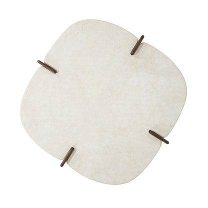 Salontafel Filou bruin eiken fineer 80 cm, bovenaanzicht op witte achtergrond