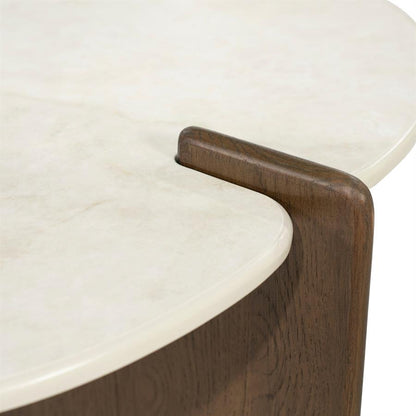 Salontafel Filou bruin eiken fineer 130 cm, detail van het materiaal