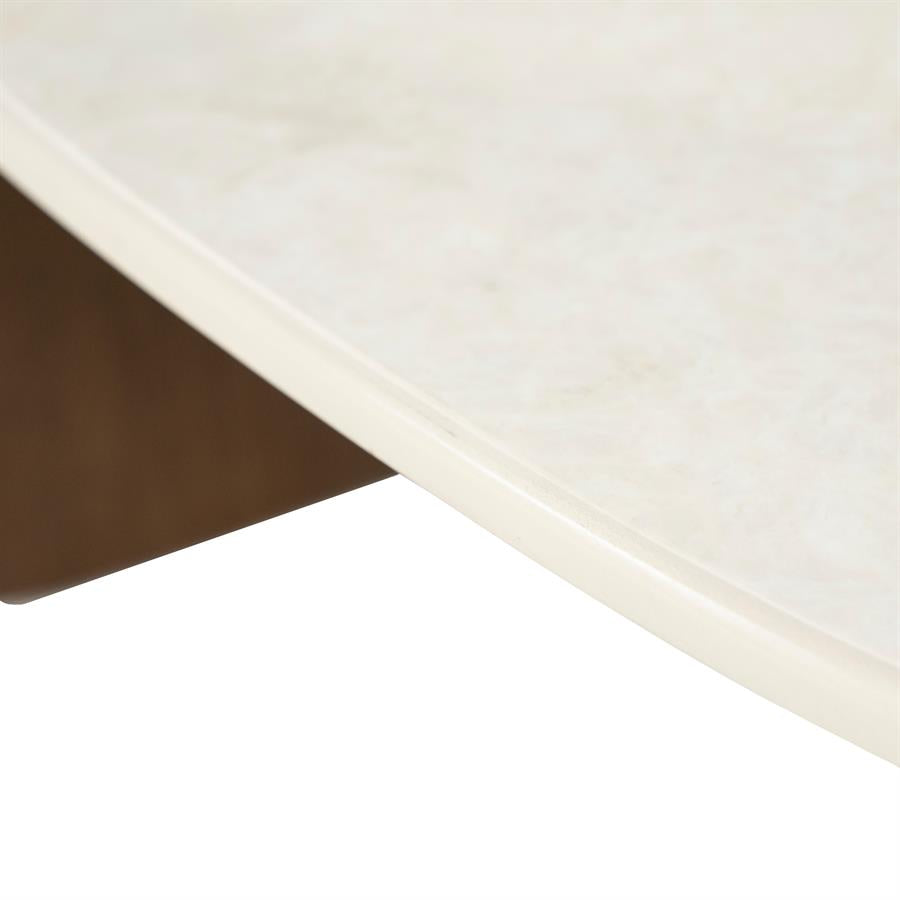 Salontafel Filou bruin eiken fineer 130 cm, detail van het materiaal