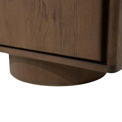 Dressoir Leandro bruin eiken fineer, detail van het materiaal