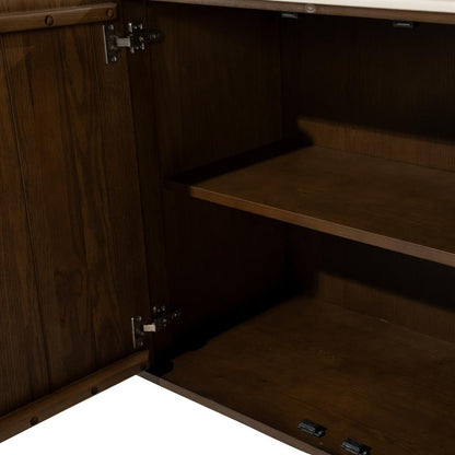 Dressoir Leandro bruin eiken fineer, detail van het materiaal