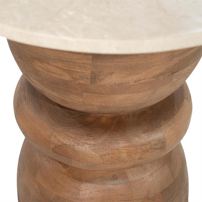Bijzettafel Pippa naturel mangohout, detail van het materiaal