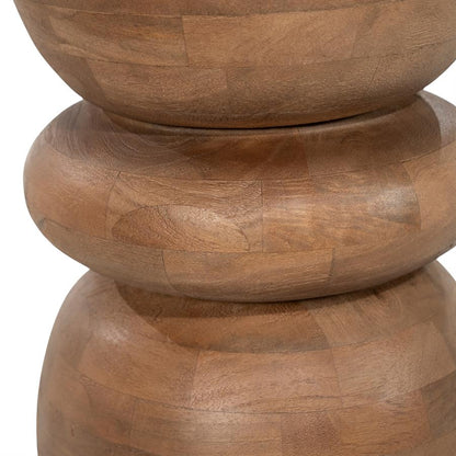 Bijzettafel Pippa naturel mangohout, detail van het materiaal