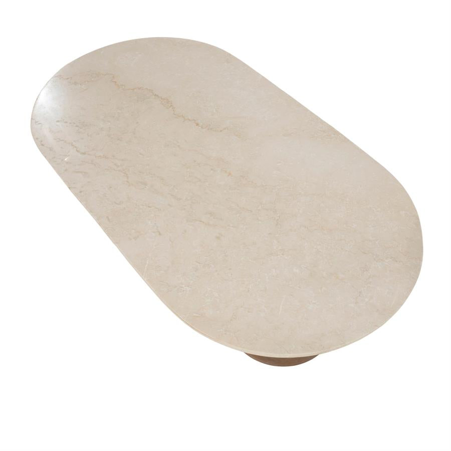 Salontafel Pippa naturel mangohout, bovenaanzicht op witte achtergrond