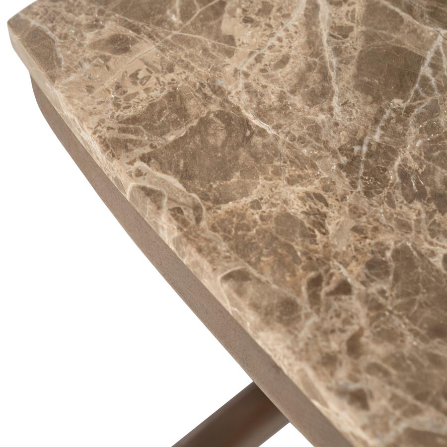 Bijzettafel Nordin bruin mangohout 34 tot 45 cm, detail van het materiaal