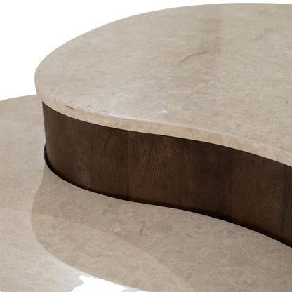Salontafel Thymo bruin mangohout, detail van het materiaal