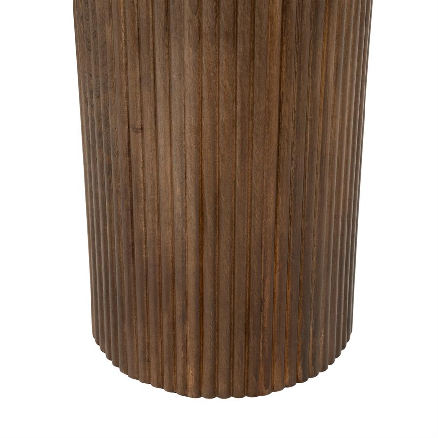 Bureau Mees bruin mangohout, detail van het materiaal